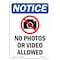 Signmission OSHA Notice Sign, 14" Height, Aluminum, No Photos Or Video Allowed Sign With Symbol, Portrait OS-NS-A-1014-V-14753 - alternate 1